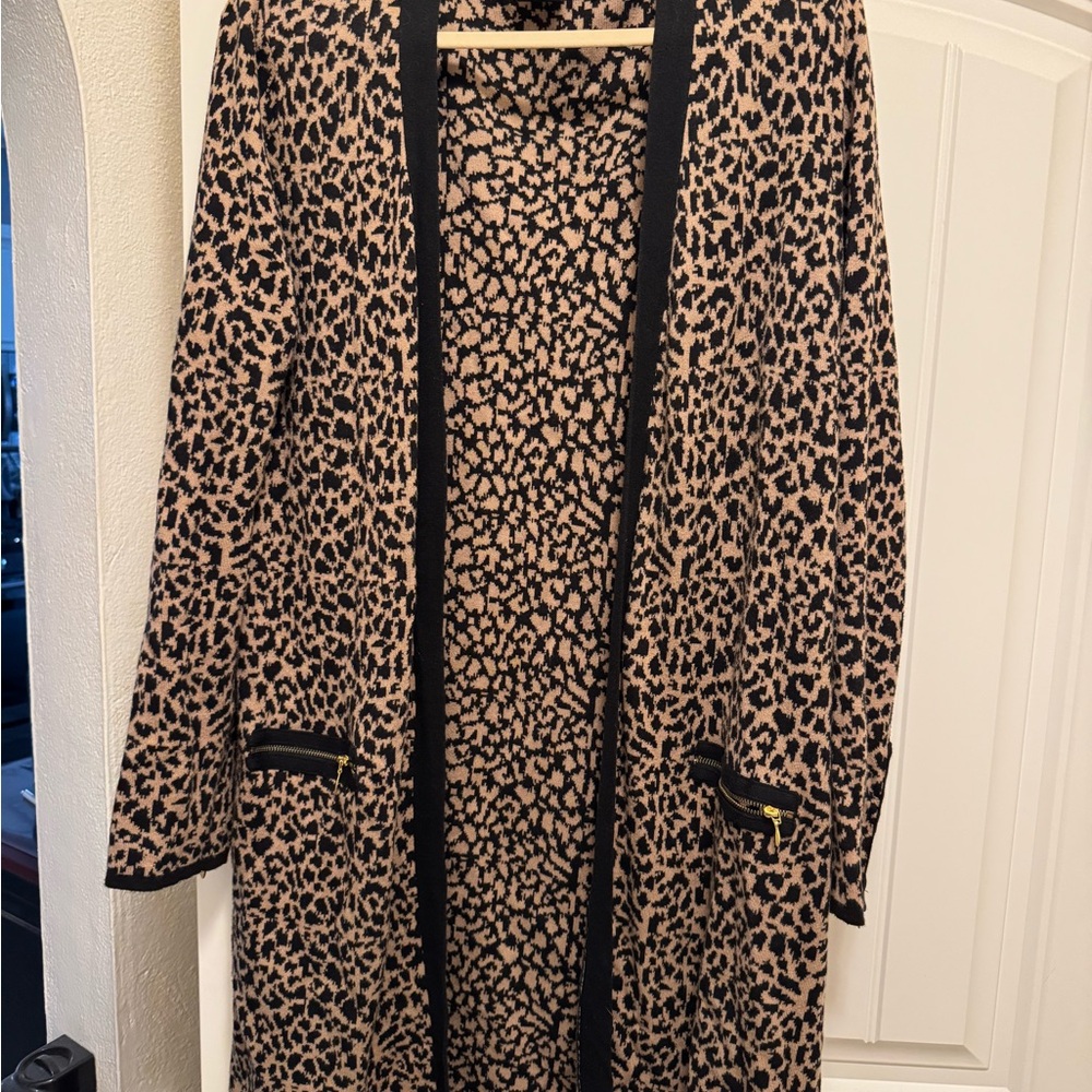 Rafaella Leopard print long cardigan.